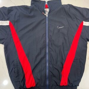 (SOLD) Vintage 90’s Nike Men's Navy and Red windbreaker Jacket